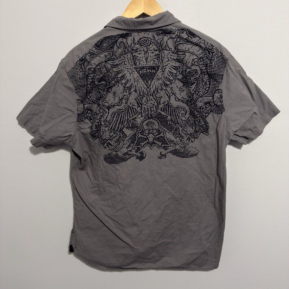 Tony Hawk Mens XL Short Sleeve Button Up Shirt Grunge Y2K Skate Affliction
